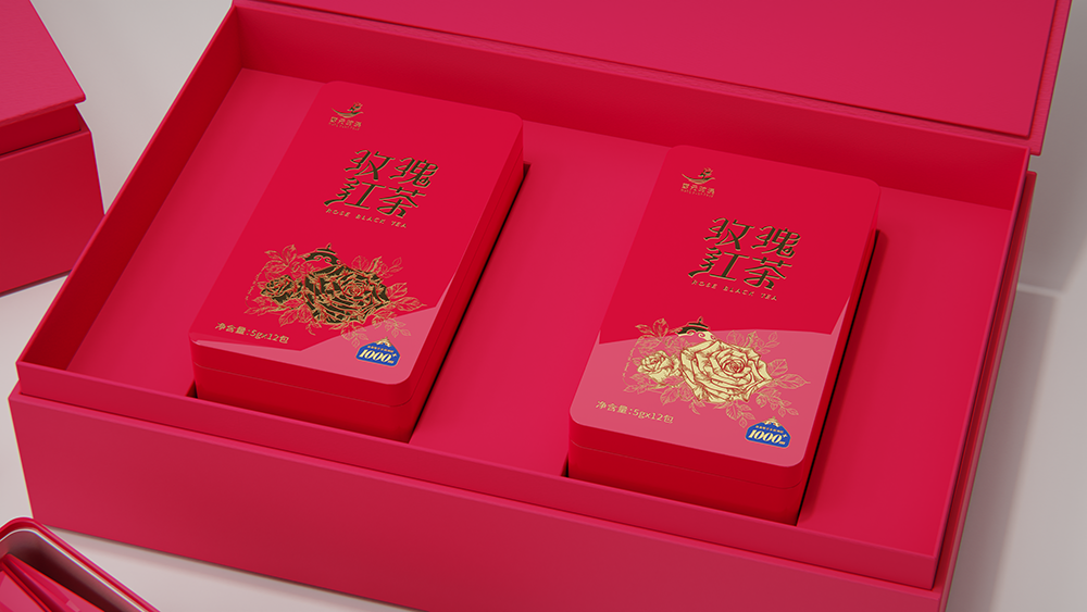 玫瑰红茶包装设计
